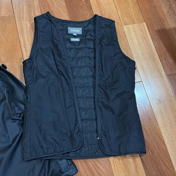 Wilsons Vintage Leather Black Belted Lined Jacket Size M - Picture 7 of 11